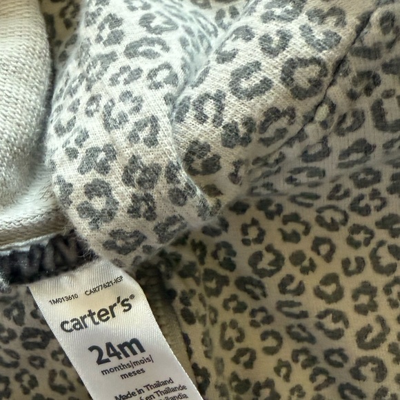 Carter’s|Baby toddler girl snow Leopard/animal print Jumpsuit with Hood•••Boho - Picture 7 of 7